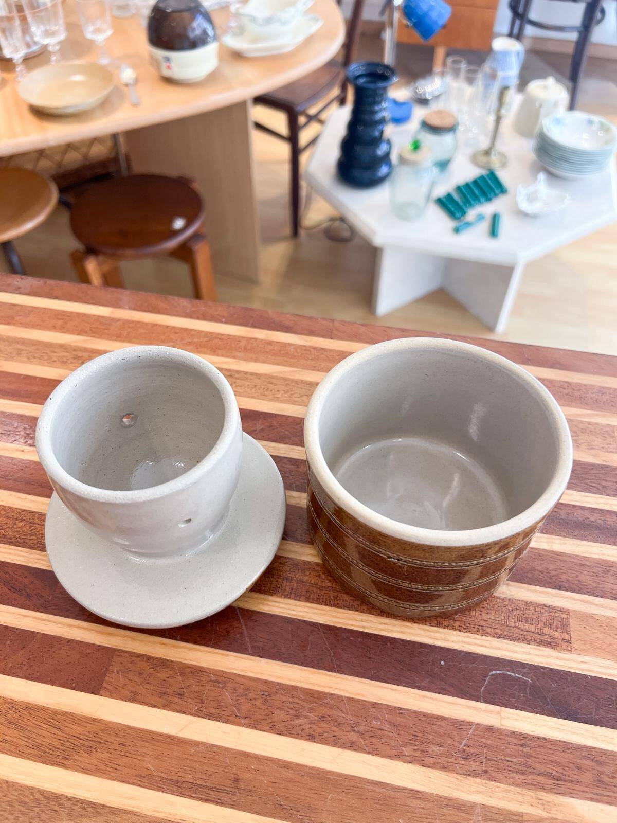 Antique ceramic butter dish