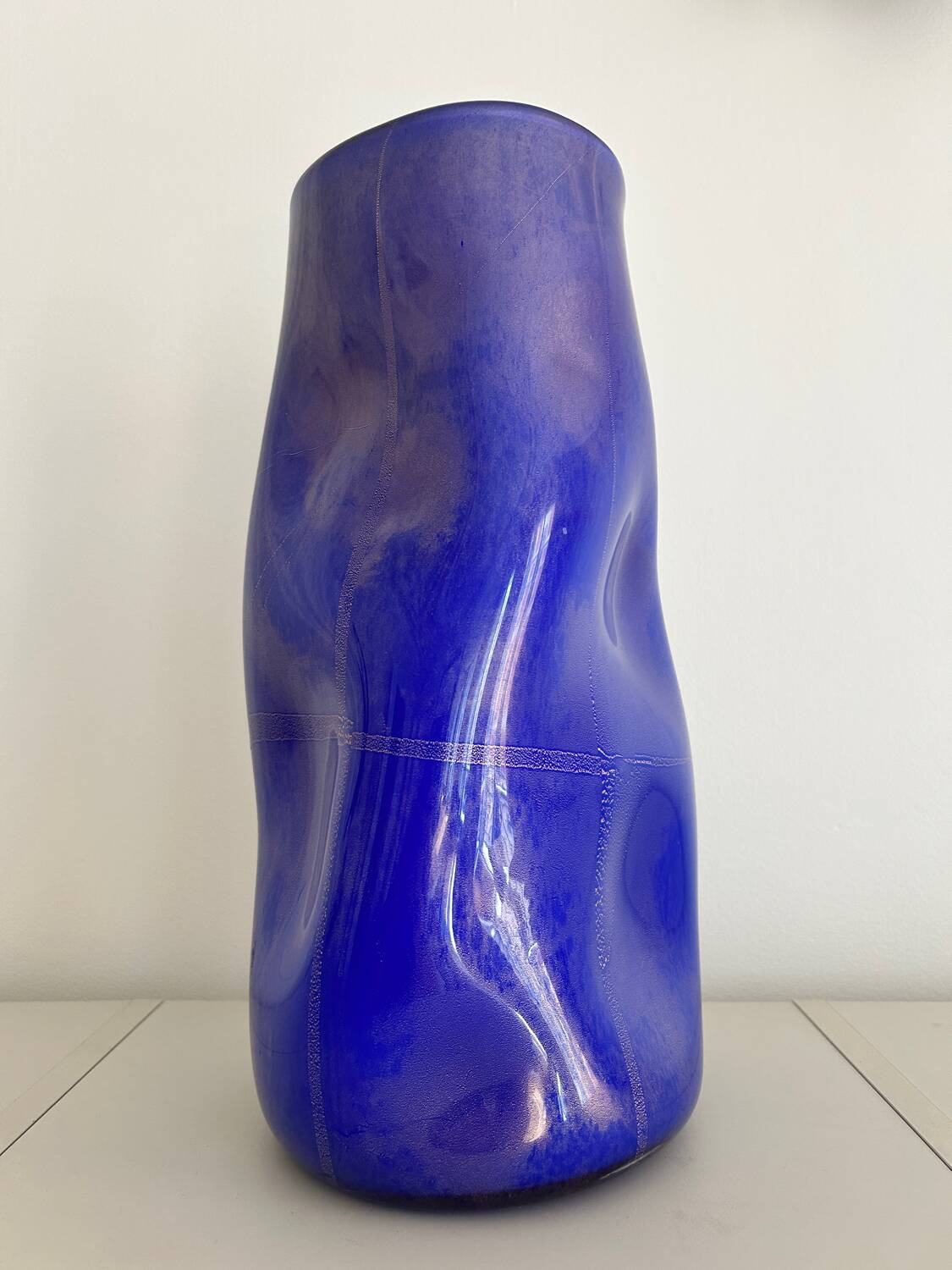 Blue/Gold Murano XL Vase 40cm height