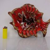 French studio ceramic bowl with fish from Vallauris, 1970s