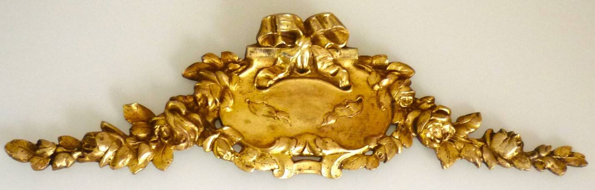 Pediment, gilded bronze, ornament for mirror, piece of furniture, signed Jacquet Grelier