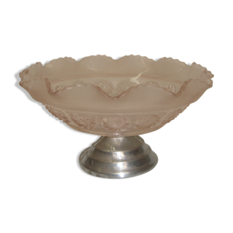 Coupe Art Déco en verre rose