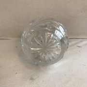 Antique crystal vase cut & polished flower design made in France