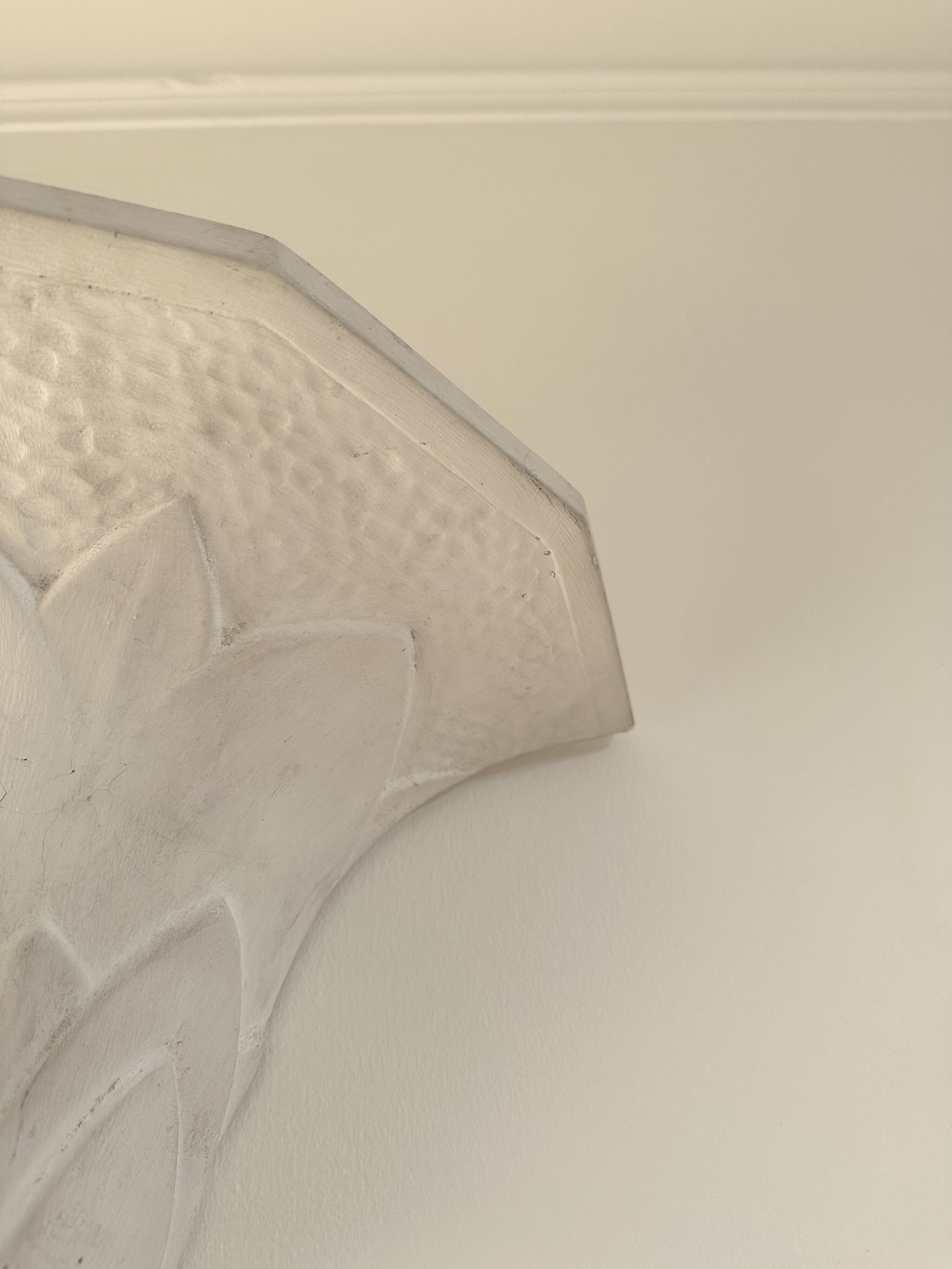 Pair of plaster wall sconces, palmette decoration, 20th century