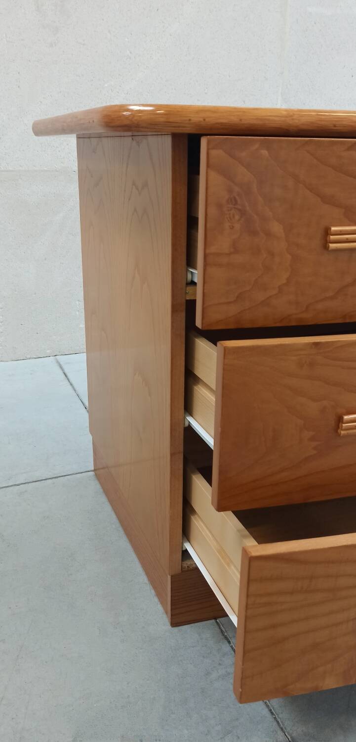 Vintage chest of drawers with bamboo and rattan details