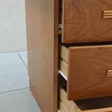 Vintage chest of drawers with bamboo and rattan details