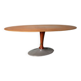 Table basse vintage tchèque, bois et métal