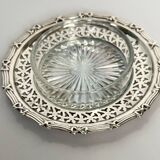 Silver metal ramekin with glass insert, ribbons, bows