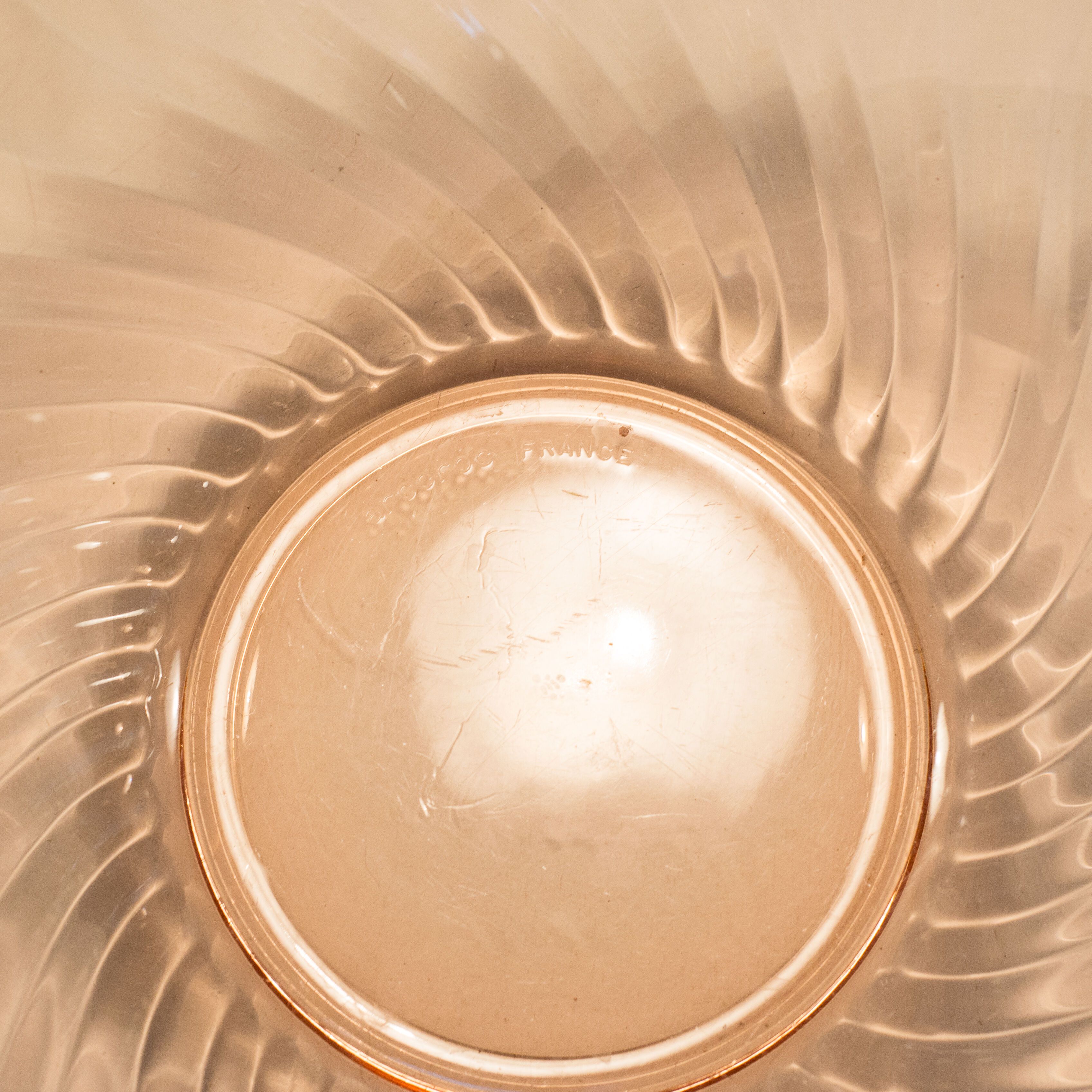 Pink glass salad bowl pink rosaline