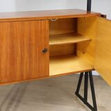 Vintage modular bookcase in wood and metal, Italy, 1960