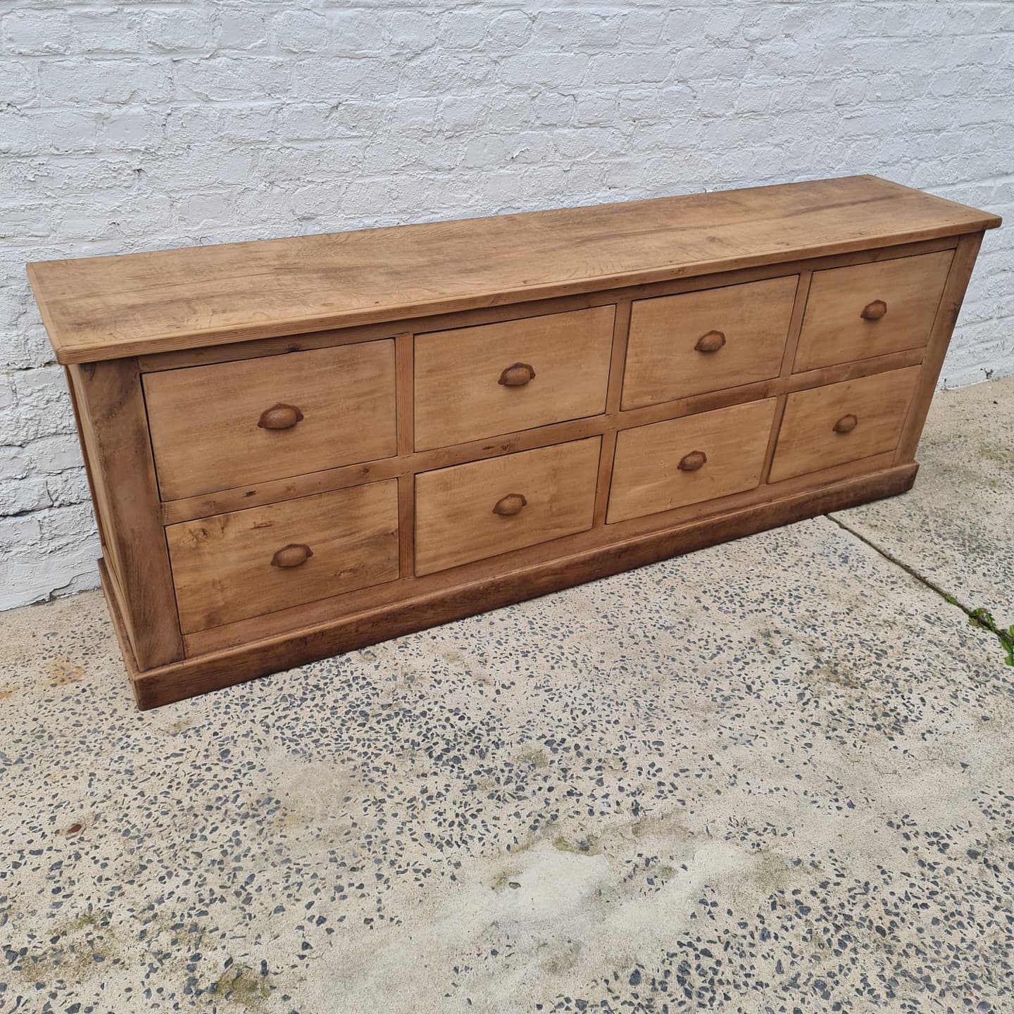 Furniture by trade eight large drawers raw wood