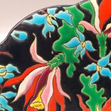 Large Longwy Emaux Dish Model Tropic D35 CM To Hang Or Other Decoration