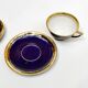 Coffee service Kréma Lafitte Asnières porcelain gold blue ⋆ Brocante Chic