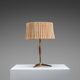 Mid-Century brass & wood table lamp