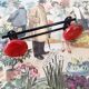 Double red metal patère of the 1950s.