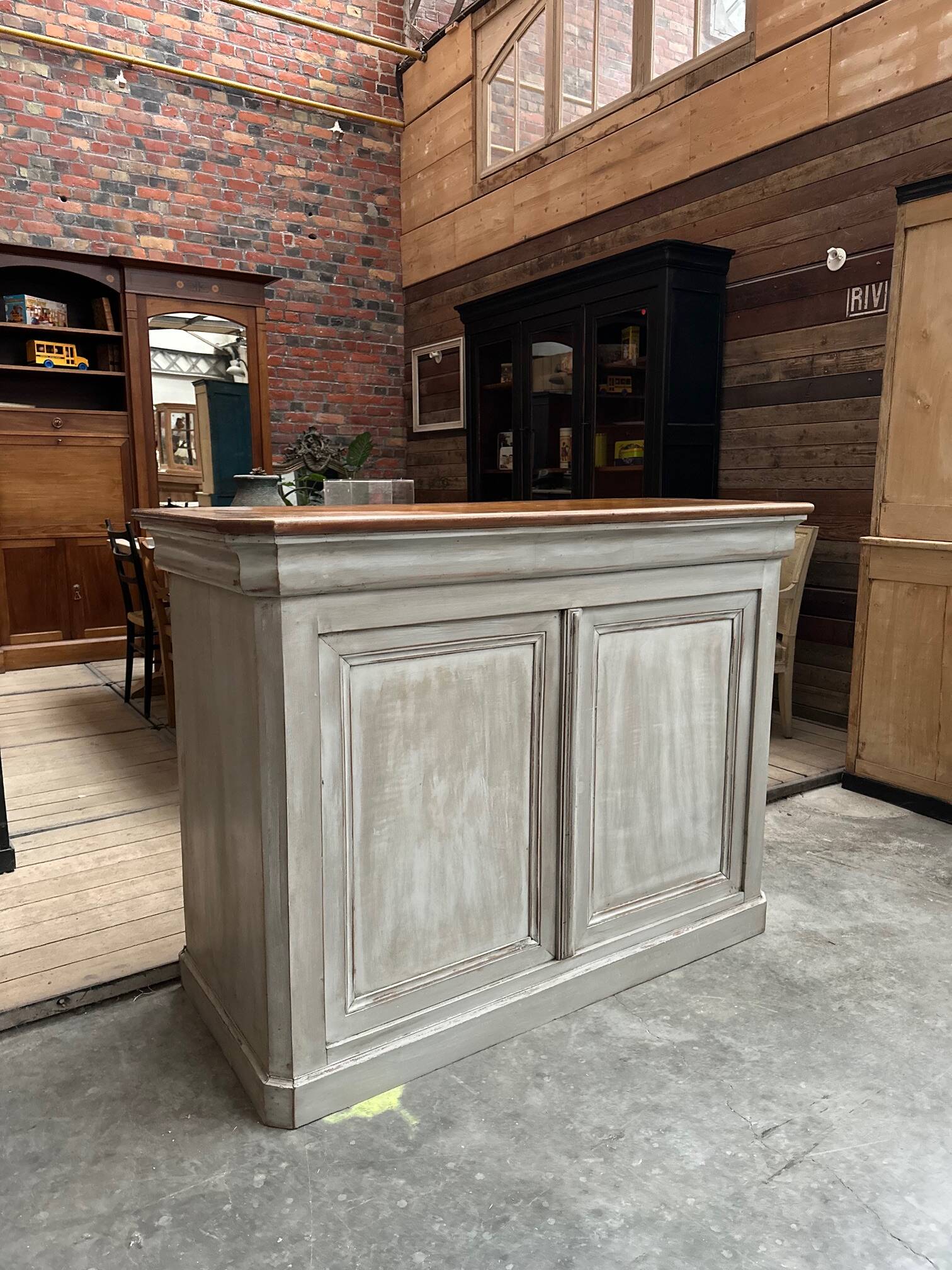 Patinated bar counter