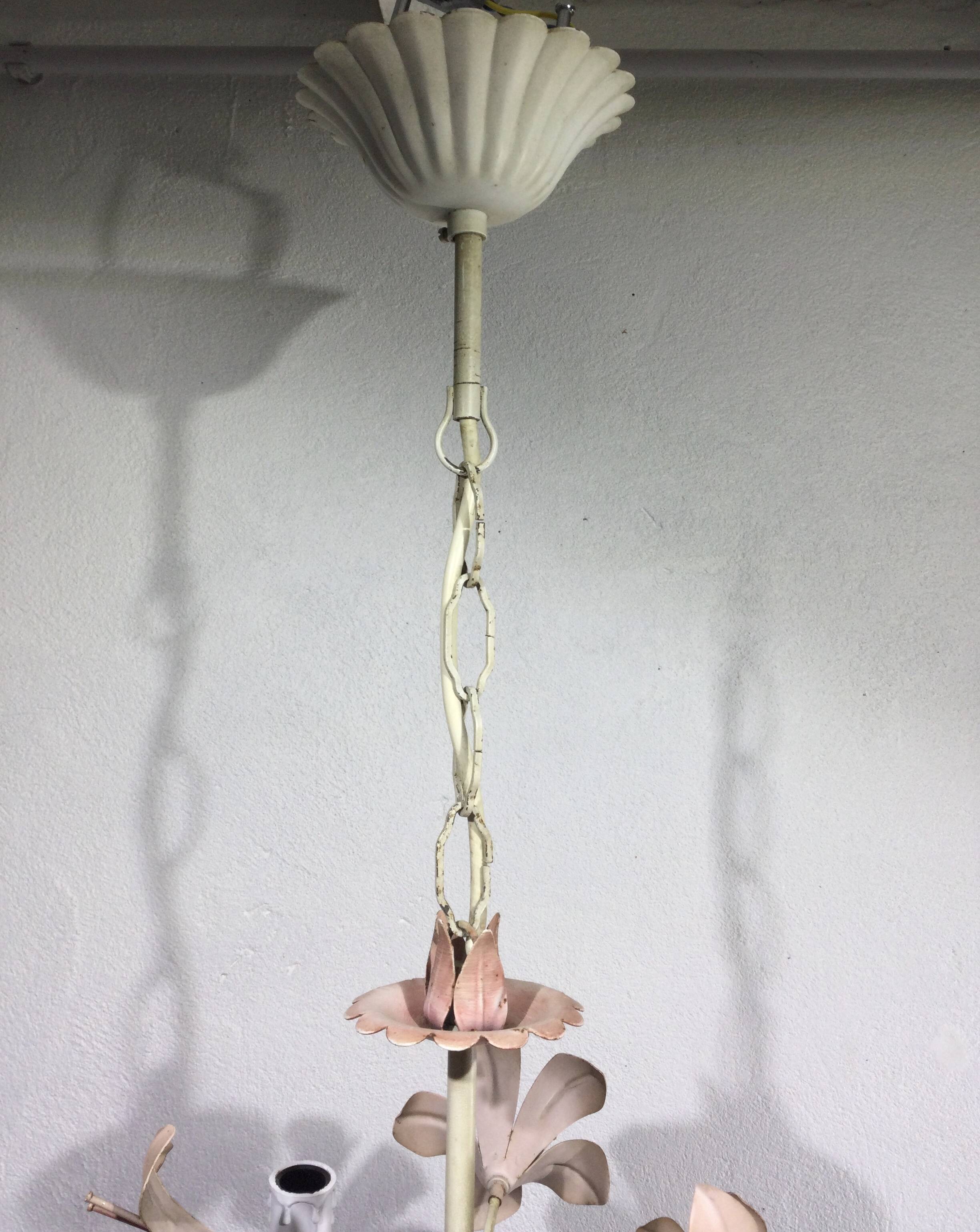 3-light wrought iron chandelier