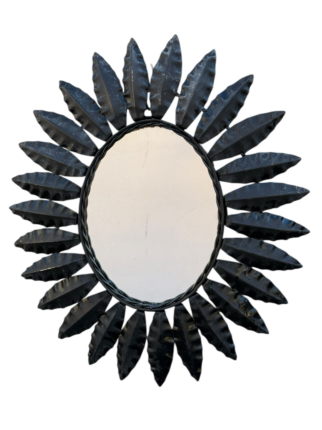 1960s wrought iron sun mirror from France