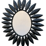1960s wrought iron sun mirror from France