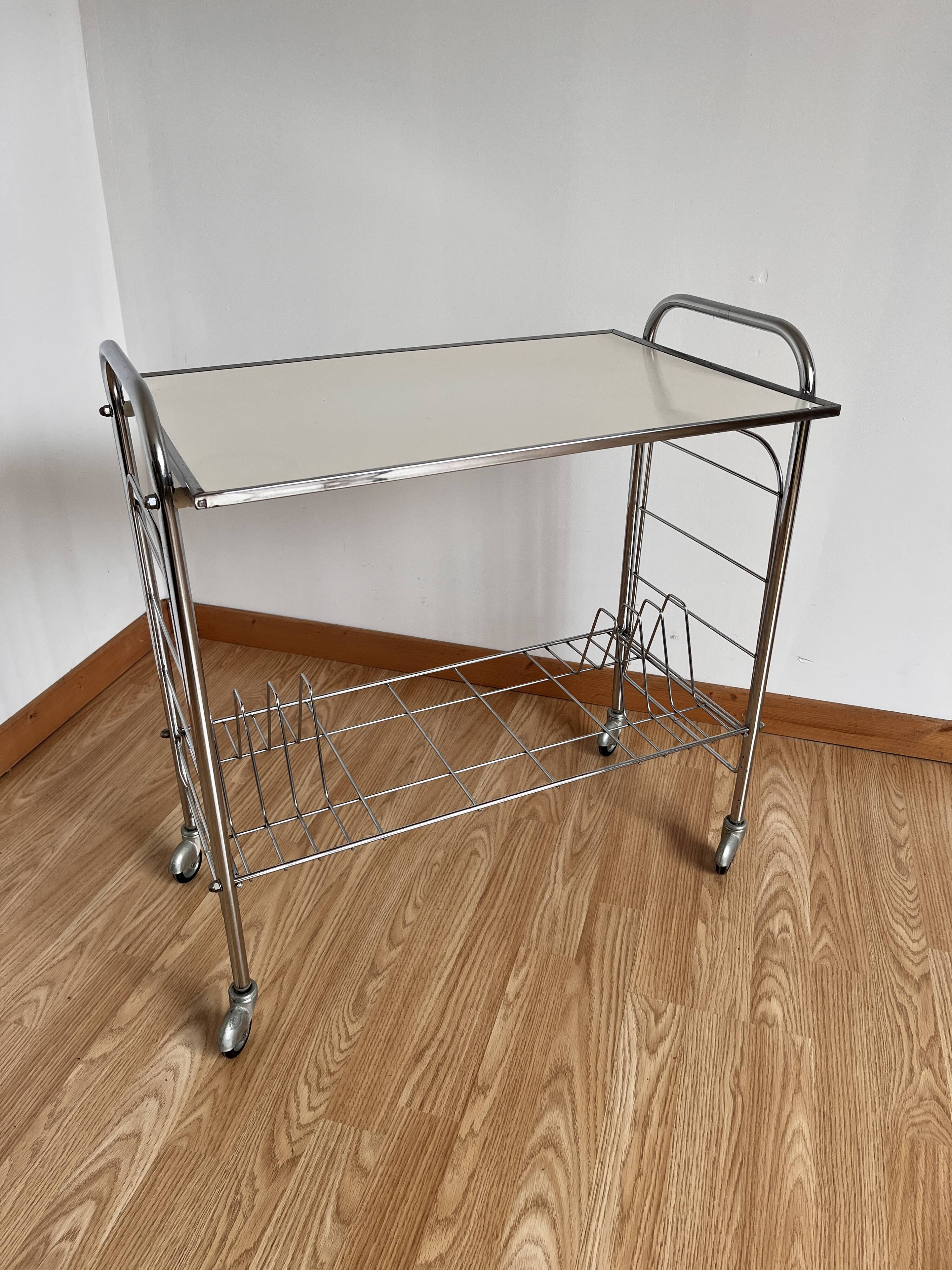 Vinyl serving cart