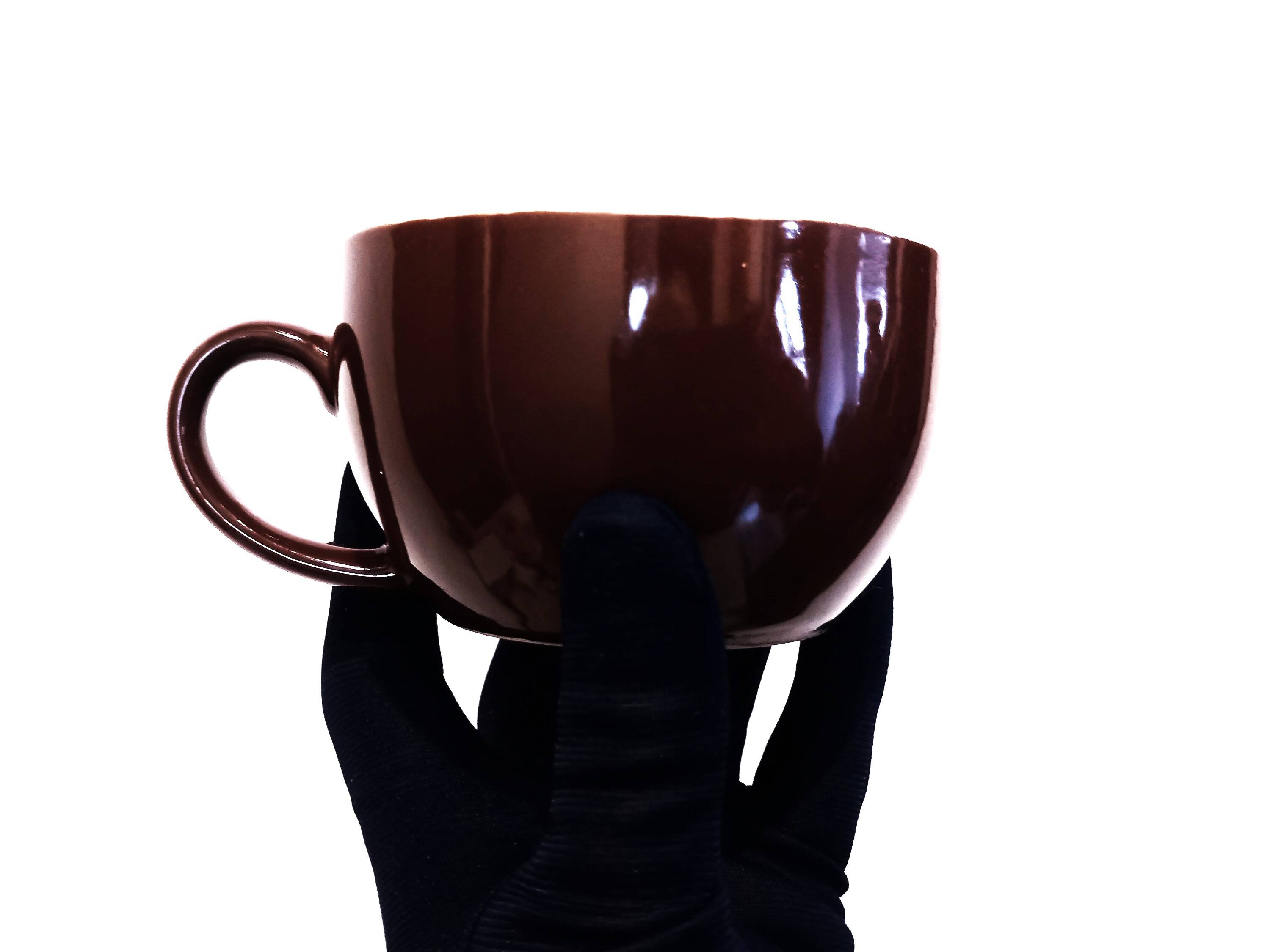 2 brown cups + saucers for tea, hot chocolate, coffee / Tête à tête