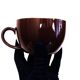 2 brown cups + saucers for tea, hot chocolate, coffee / Tête à tête