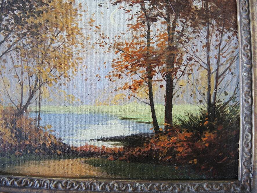 Old Oil on Wood Painting Signed & Framed
