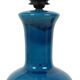 Large Italian Round Blue Ceramic Lamp Crackle Glaze 45cm