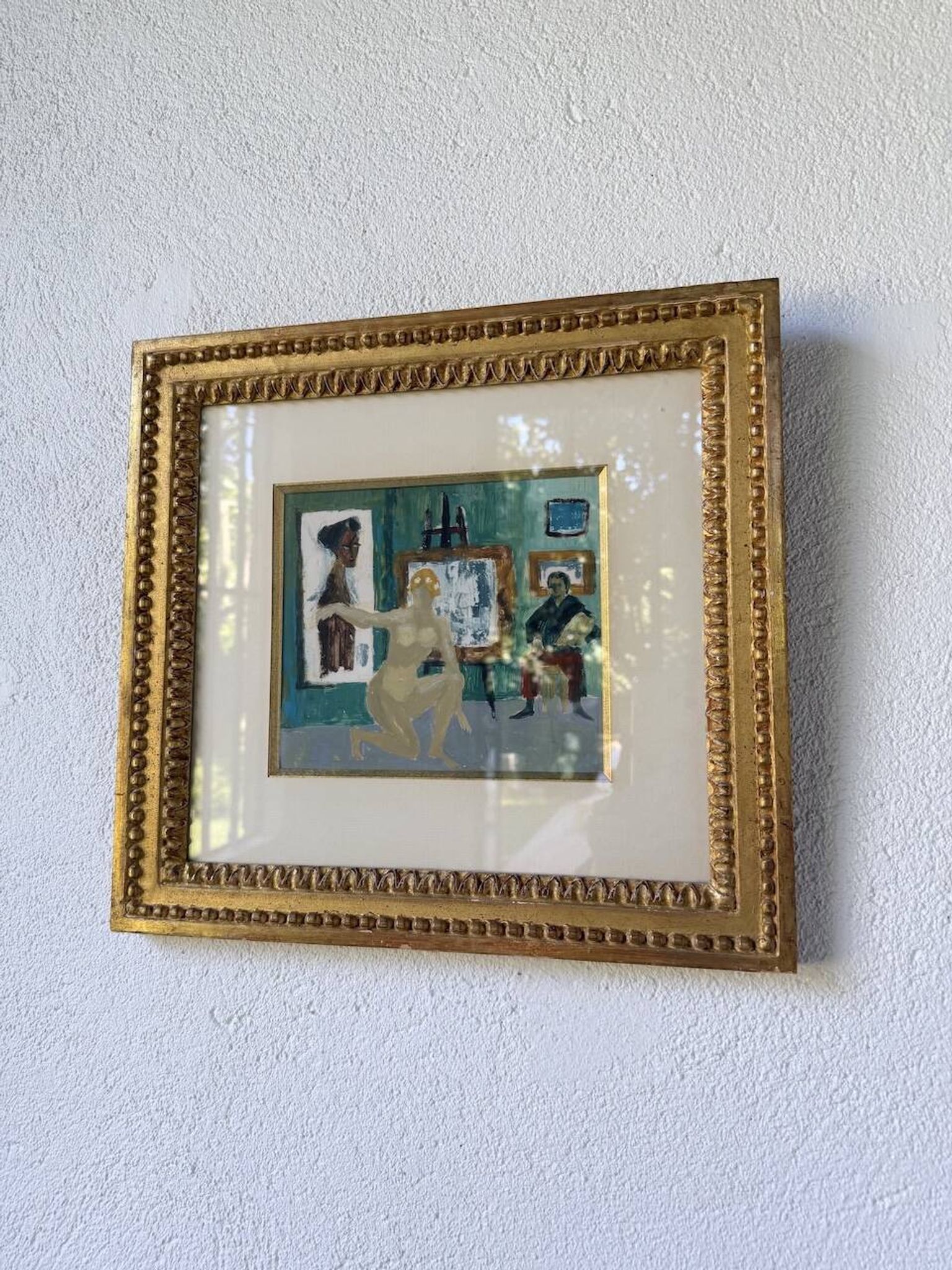 Huile modèle nue encadrée