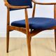Danish office armchair vintage - navy blue