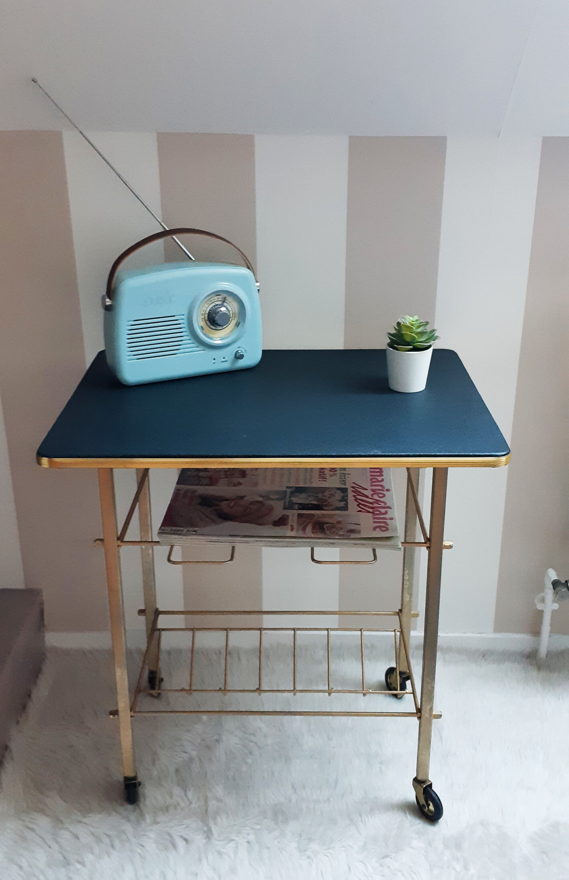 Electrophone door table, magazine door