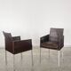 Pair of Karl-Friedrich Förster Leather and Rattan Chairs Germany 1990s