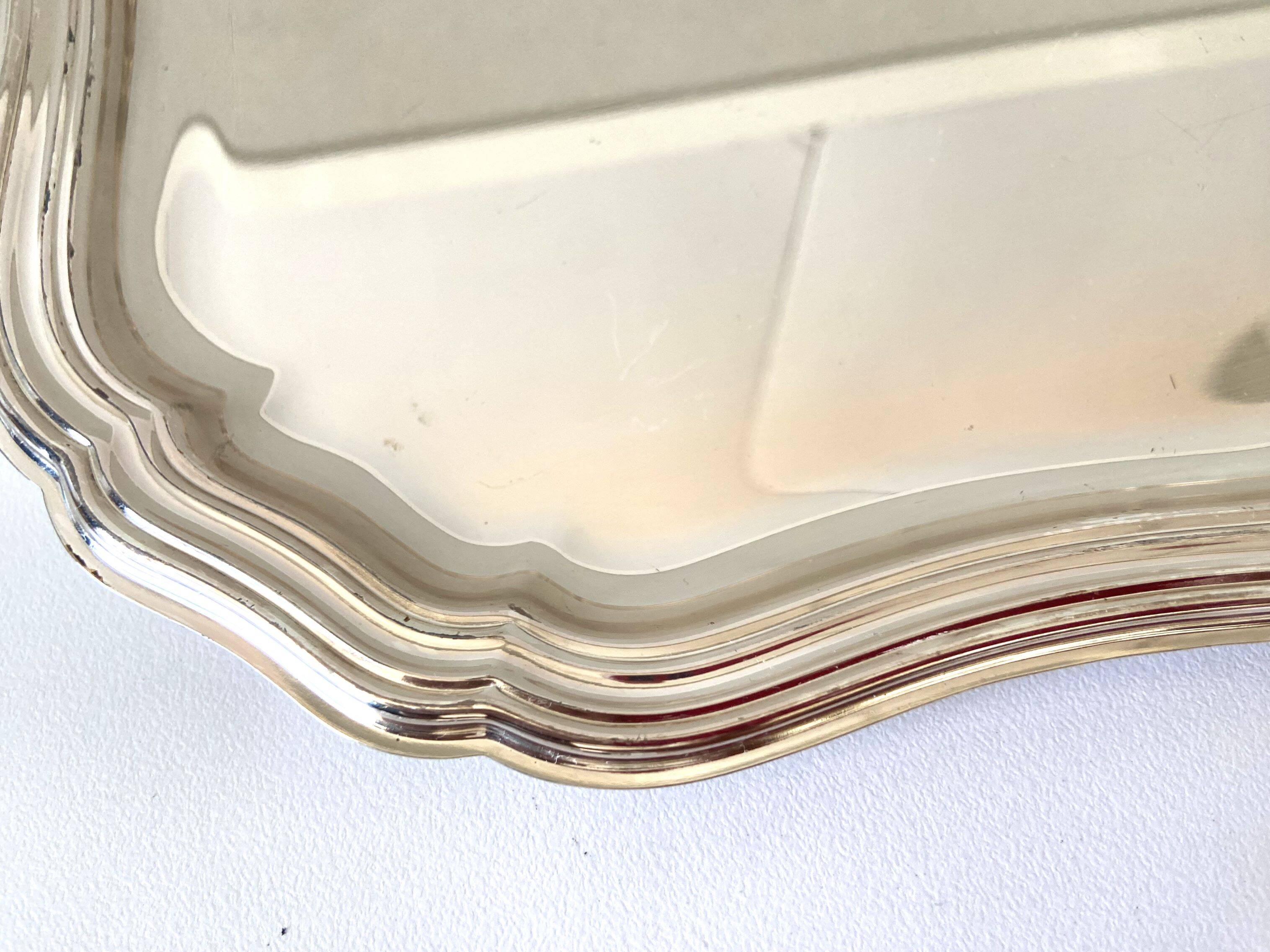 Elegant Table Art Silver-Plated Metal Tray Louis XVI Vintage Style