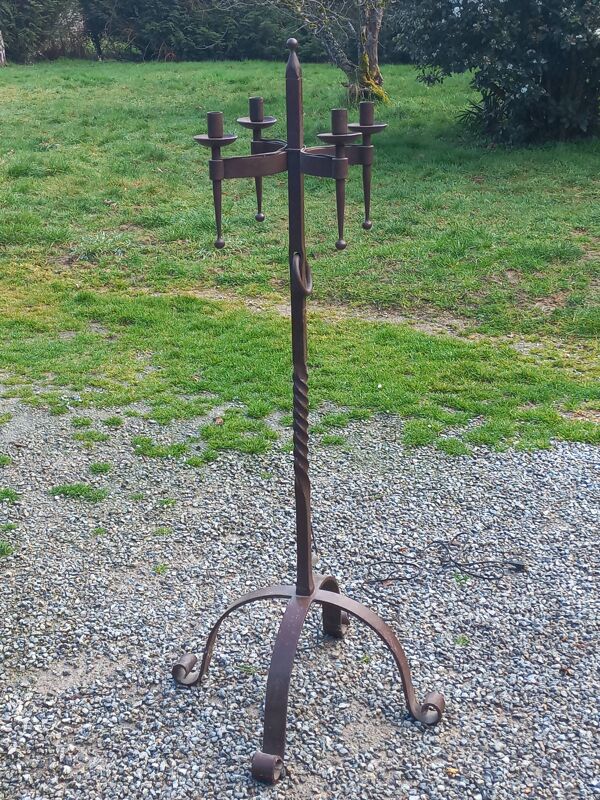 Lampadaire des années 50 en fer forgé