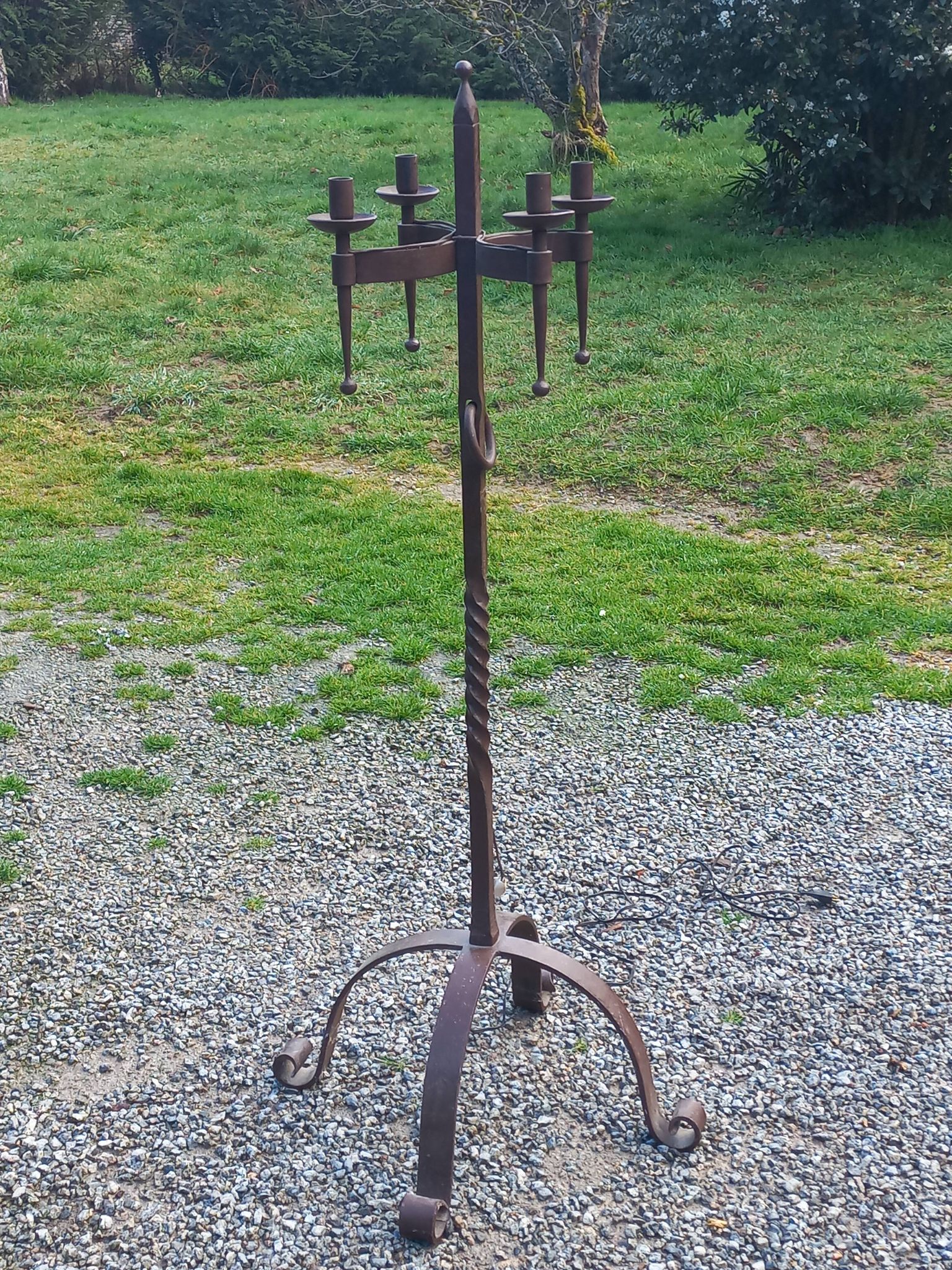 Lampadaire des années 50 en fer forgé