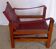 Fauteuil relax cuir et bois