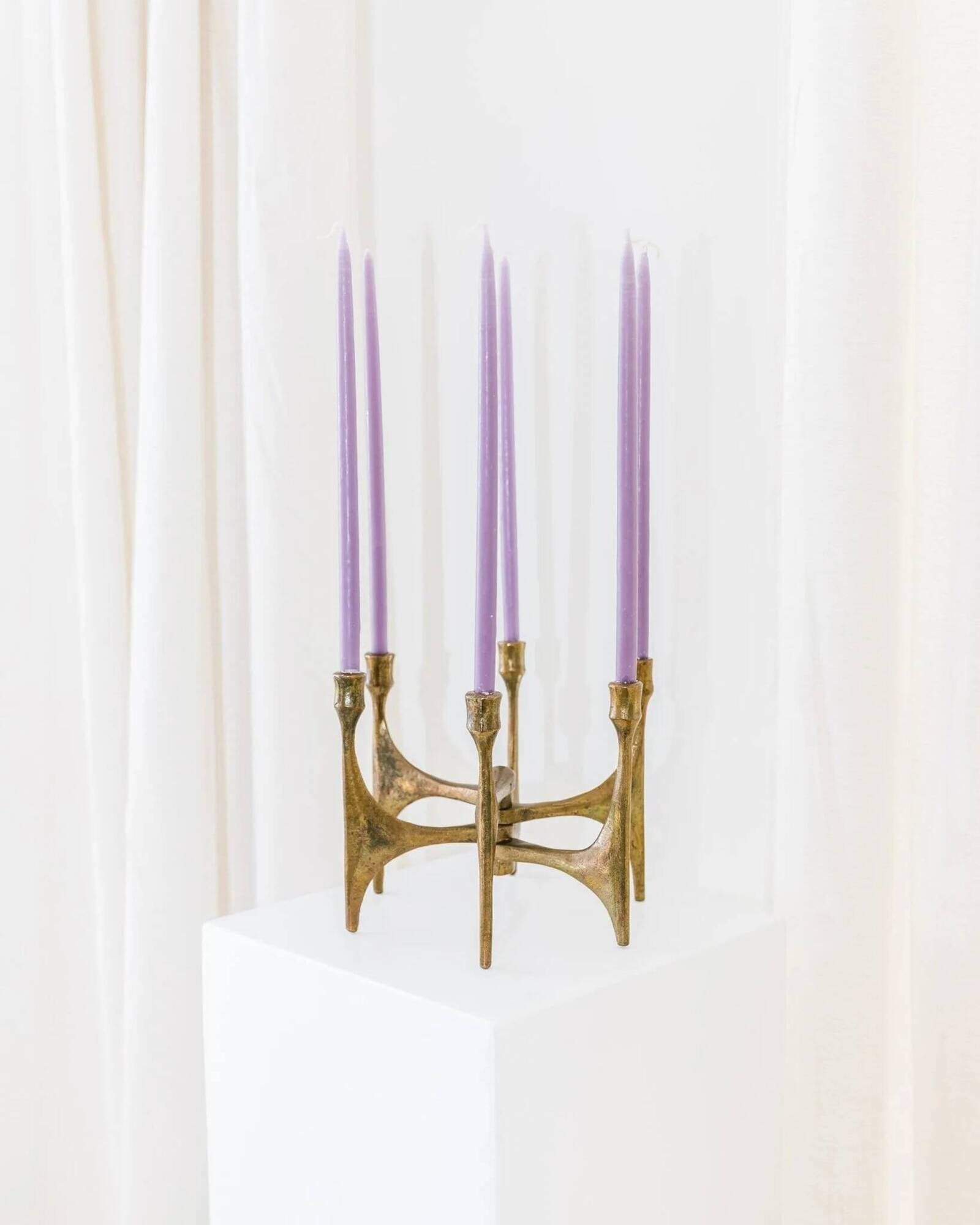 Doré Bronze Six-Arm Candleholder by Michael Harjes, Made in Germany, 1960s Mid-Century Modern