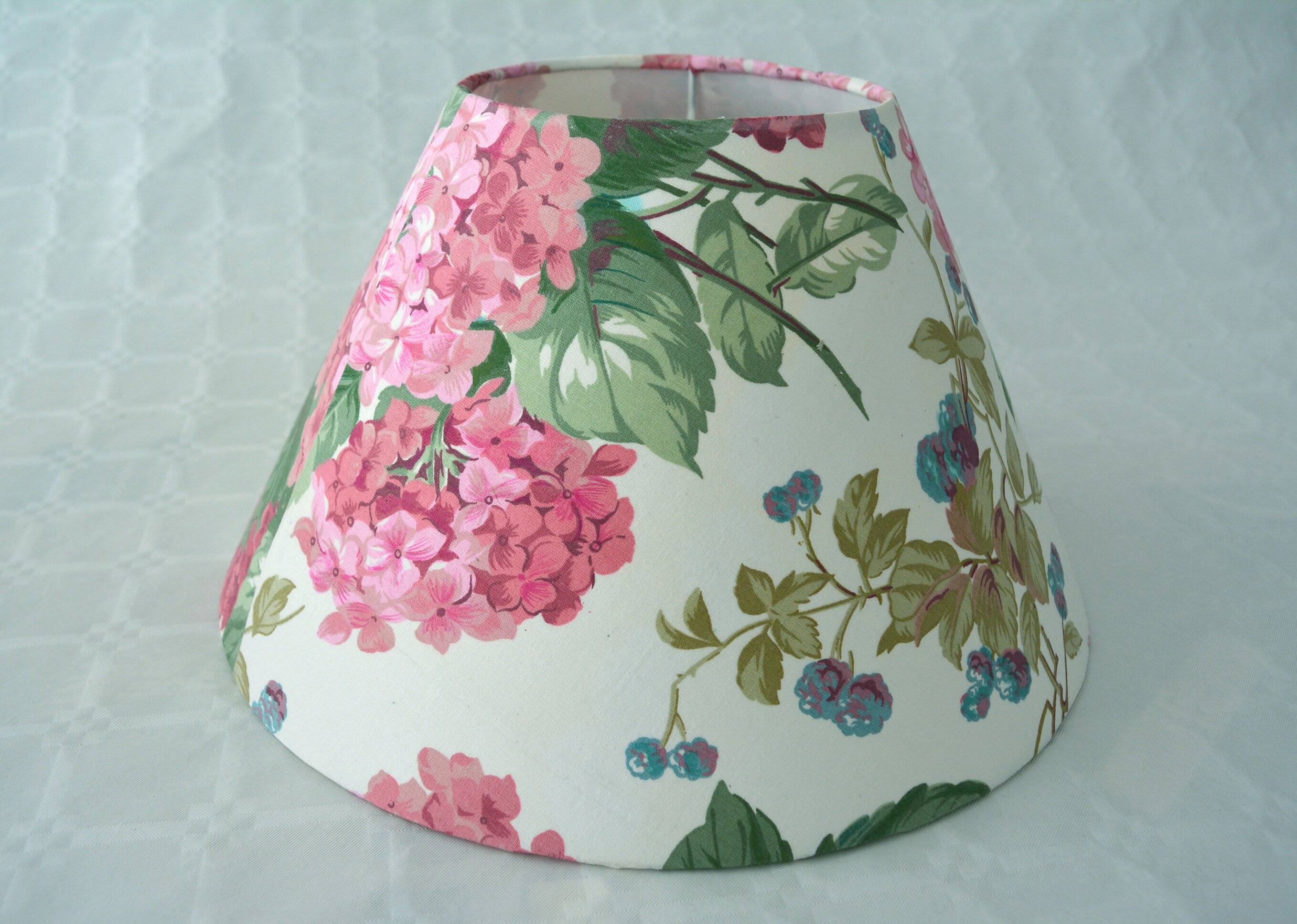Vintage fabric hydrangea lampshade