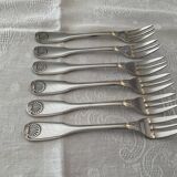 6 dessert forks. Christofle . Model Vendôme/shell