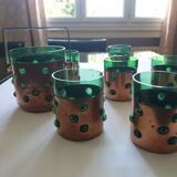 1950s whiskey glasses and ice bucket