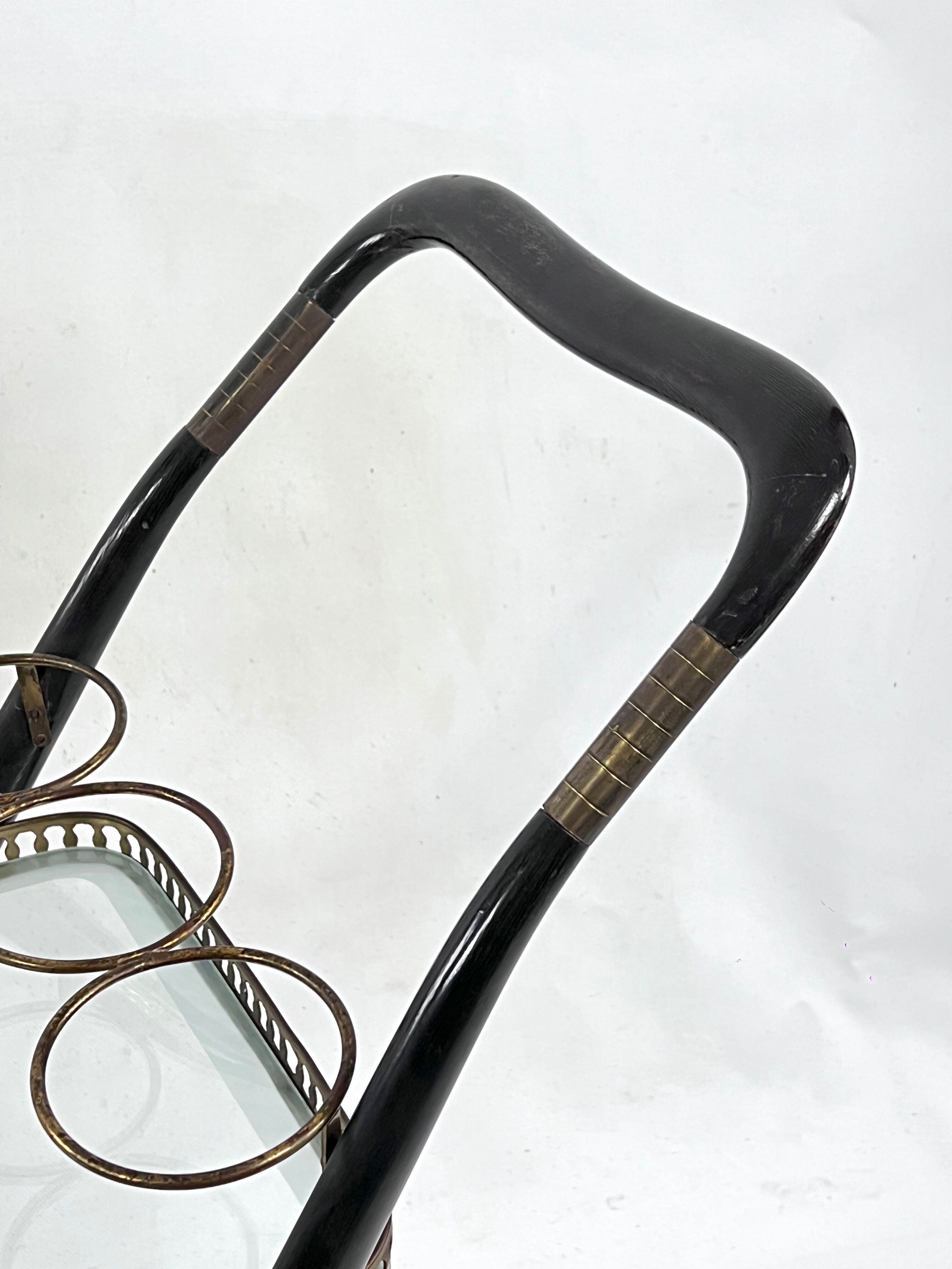 Mid-century serving bar cart, italy 1950s