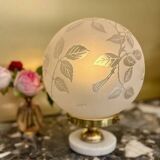Art nouveau globe lamp signed Deveau