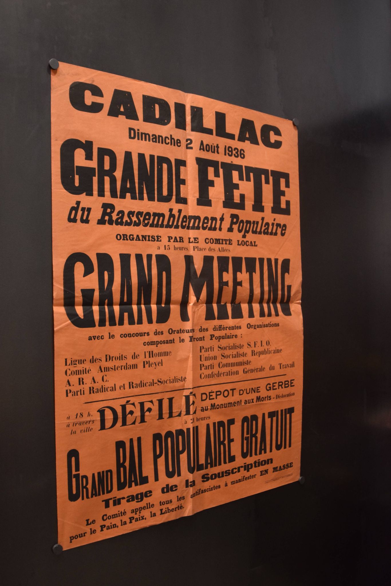 Poster "Great Festival of the People's Gathering" - Cadillac - 1936