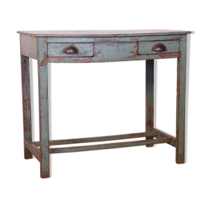 Ancienne console 2 tiroirs - teck birman
