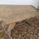 Large antique pine trestle dining table with drawer, Sweden 1780