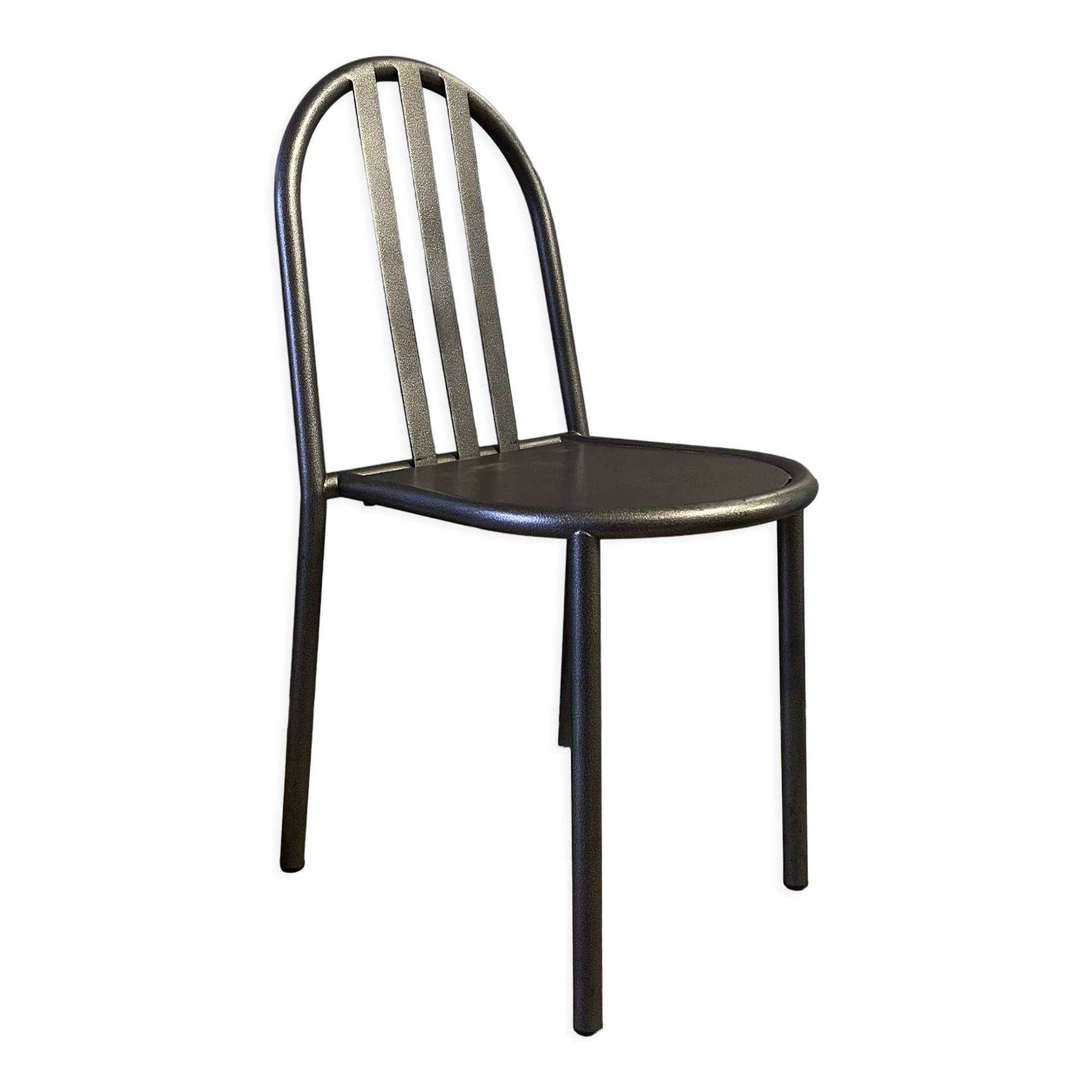 Set of 4 grey metal chairs no. 222 by Robert Mallet-Stevens, edition 80