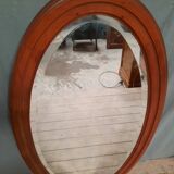 Large beveled oval mirror