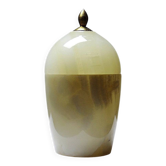 Small vintage box in beige marble/alabaster and brass