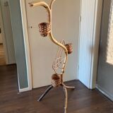 Vintage, Mid-Century, Bamboo and Rattan Flower or Plant Stand by Rohe Noordwolde