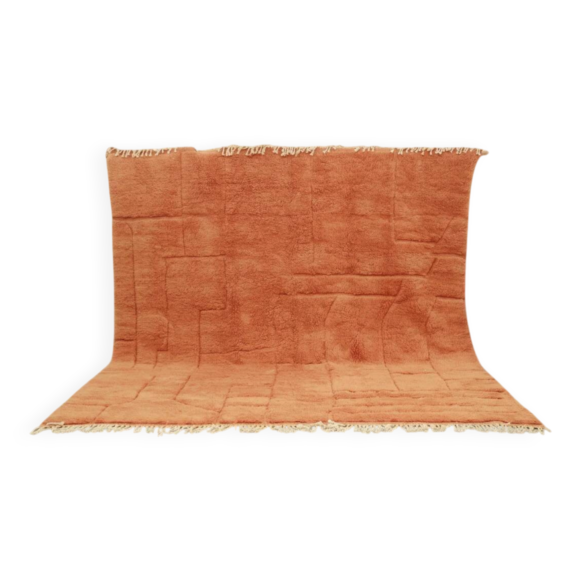 Large Mrirt rug 330×310 cm – Luxury Berber rug in terracotta wool, GO-969
