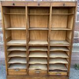 Vintage sliding curtain binder cabinet